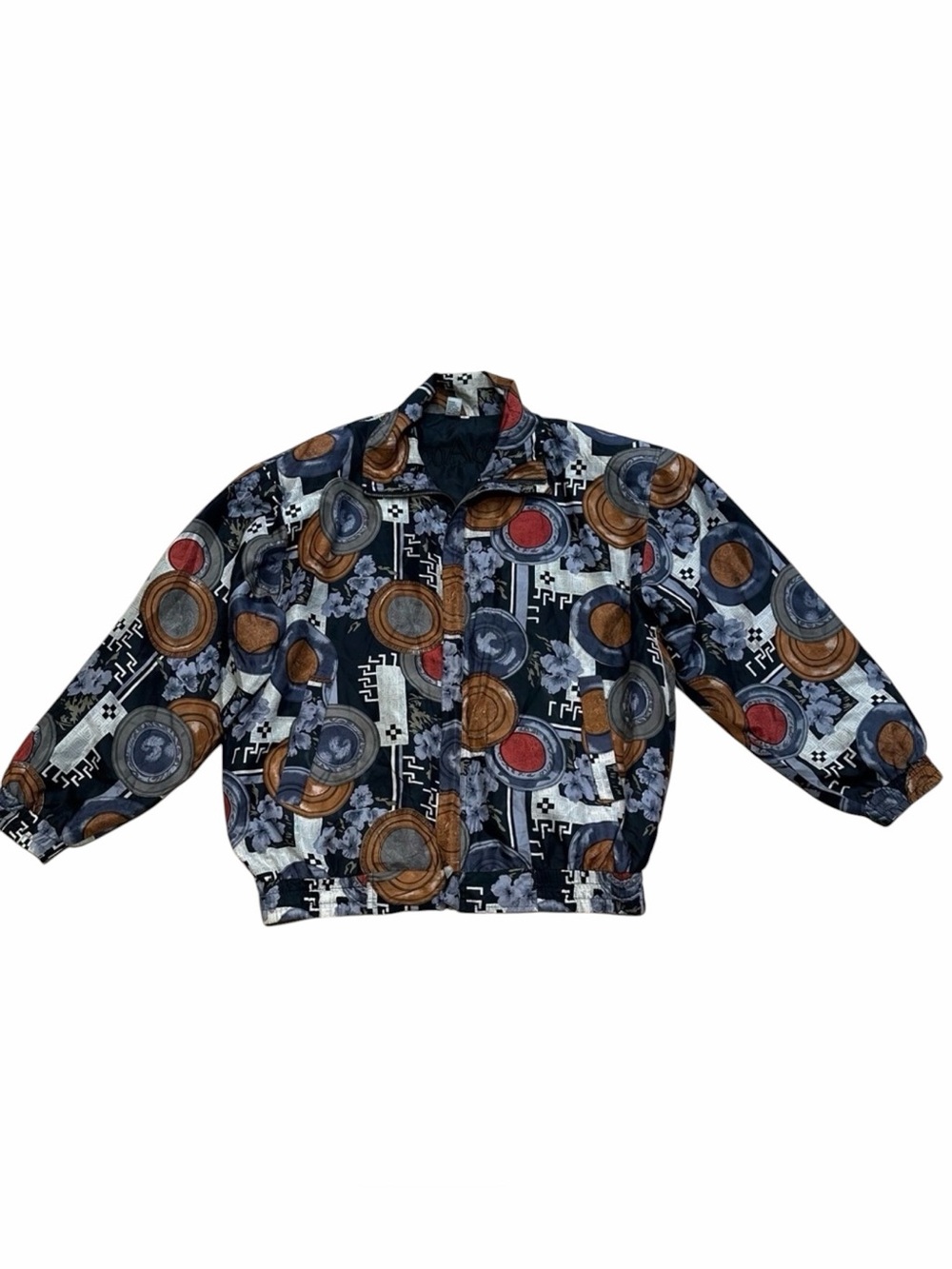 100% Silk Geometric Patterned Vintage Jacket